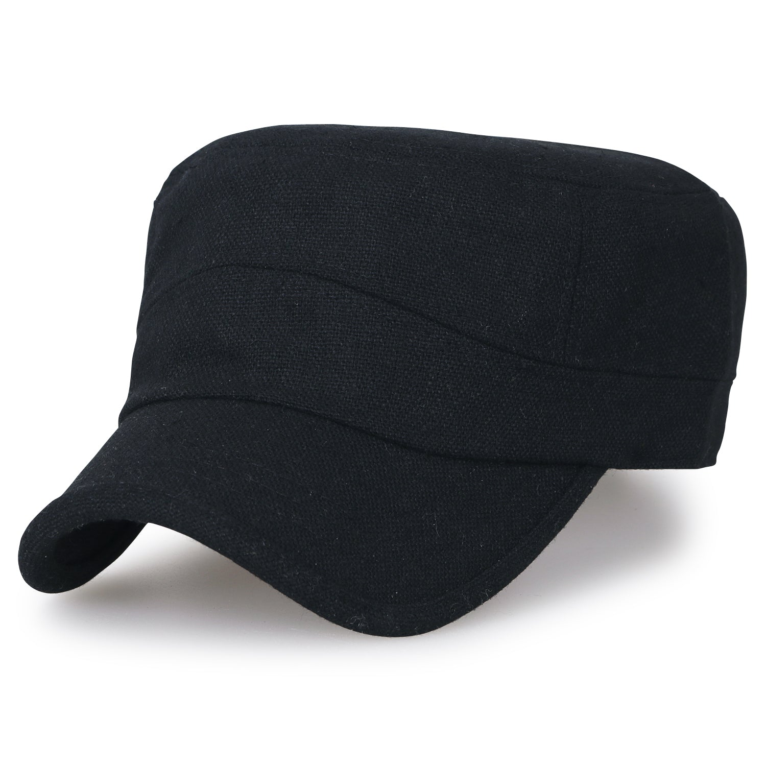 Large Size Solid Color Military Army Hat Wool-blend Vintage Cadet Cap