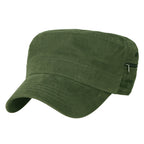 Solid Color Military Army Hat Soft Cotton Adjustable Strap Cadet Cap