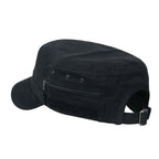 Solid Color Military Army Hat Soft Cotton Adjustable Strap Cadet Cap