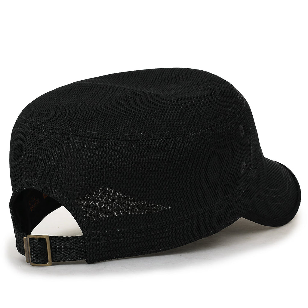 Solid Color Mesh XL Military Army Hat Contrast Seam Cadet Cap