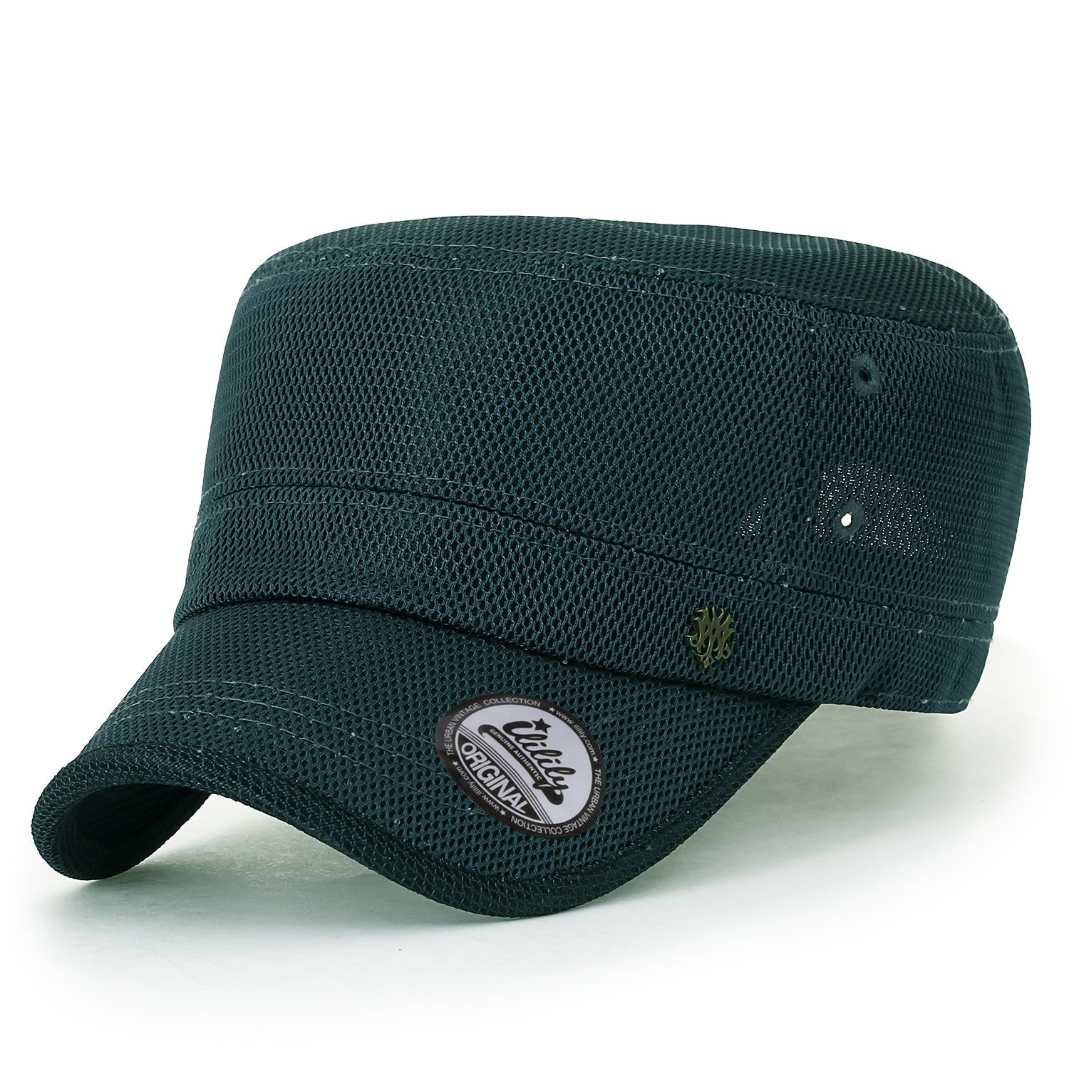 Solid Color Mesh XL Military Army Hat Contrast Seam Cadet Cap