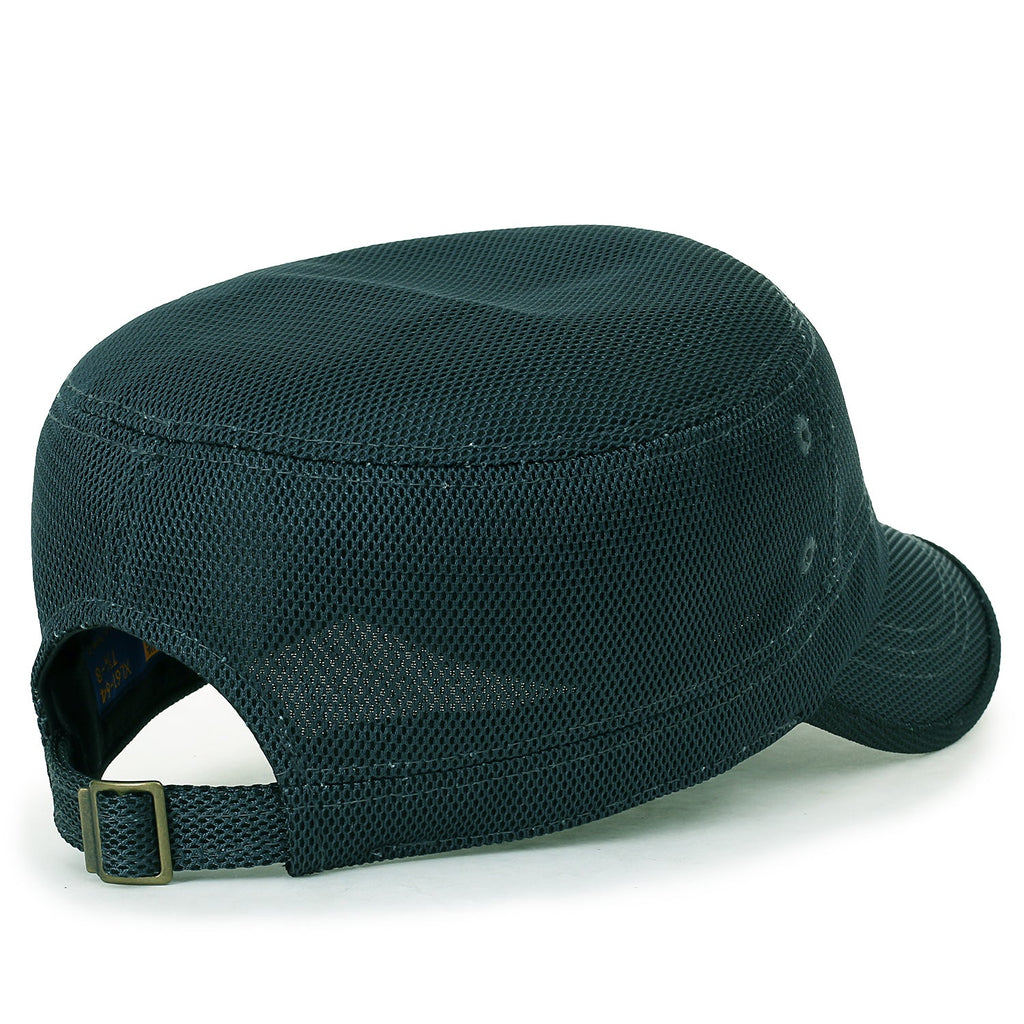 Solid Color Mesh XL Military Army Hat Contrast Seam Cadet Cap