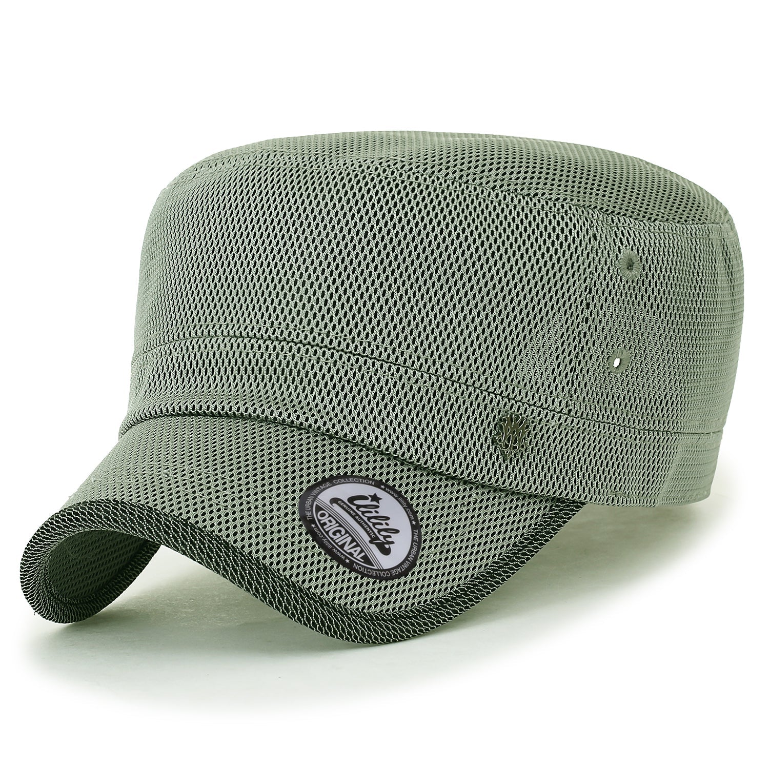 Solid Color Mesh XL Military Army Hat Contrast Seam Cadet Cap