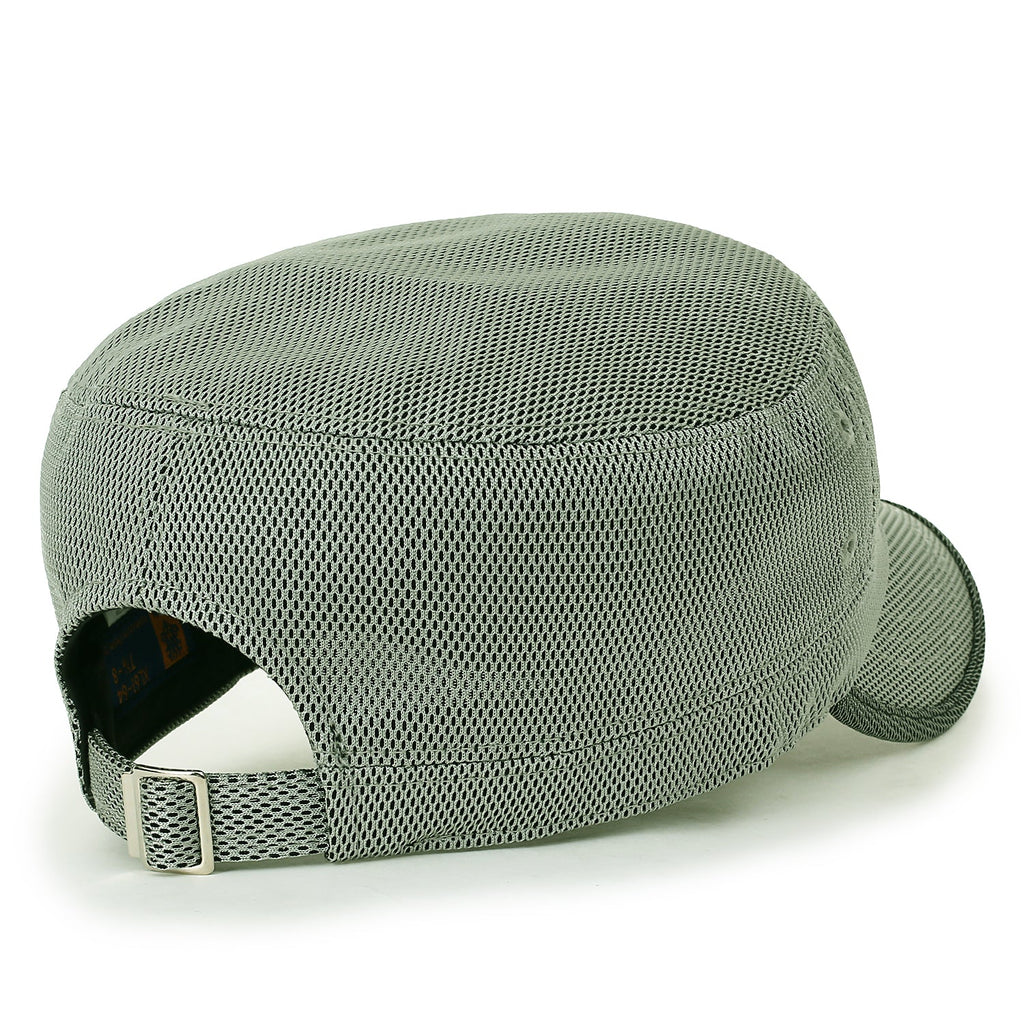 Solid Color Mesh XL Military Army Hat Contrast Seam Cadet Cap