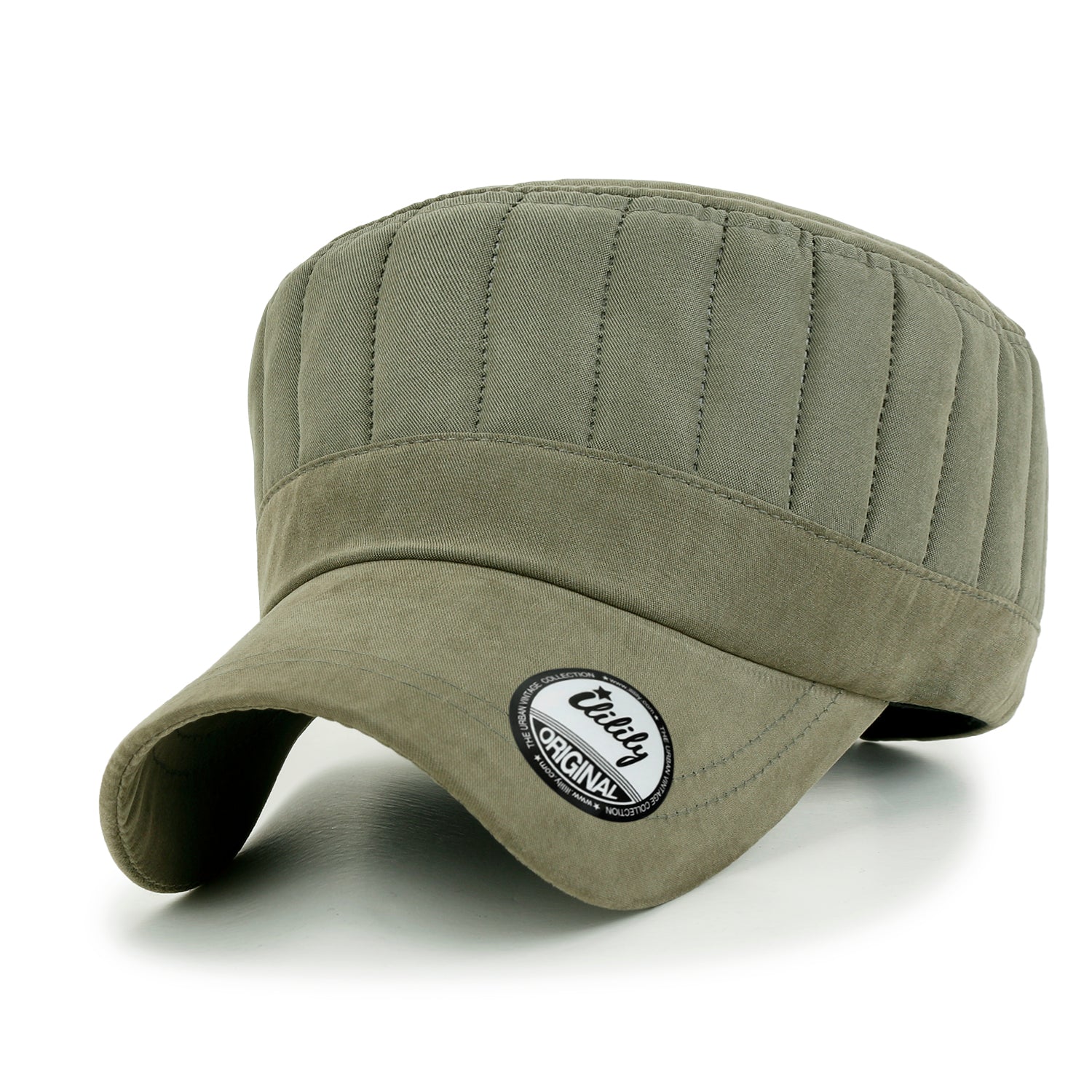 Grayish Color Padded Crown Military Army Hat Soft Casual Cadet Cap