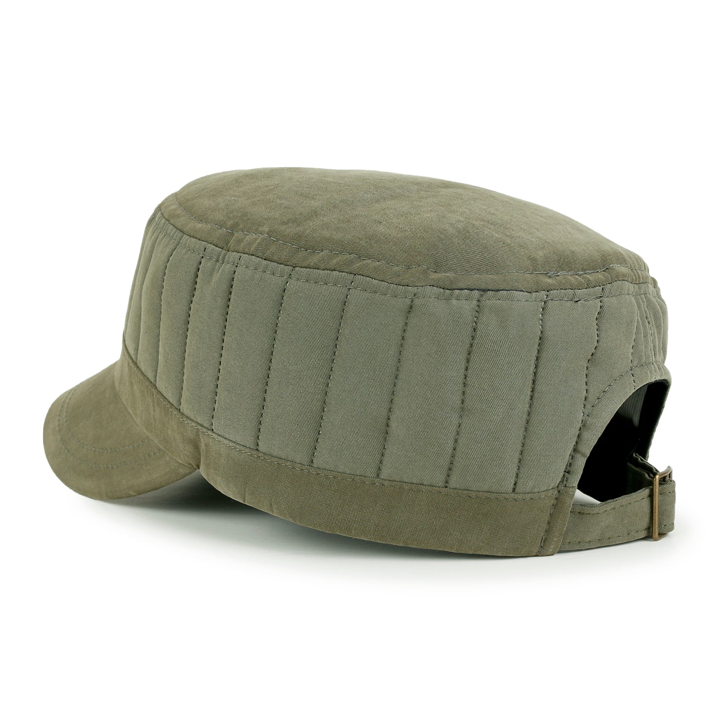 Grayish Color Padded Crown Military Army Hat Soft Casual Cadet Cap