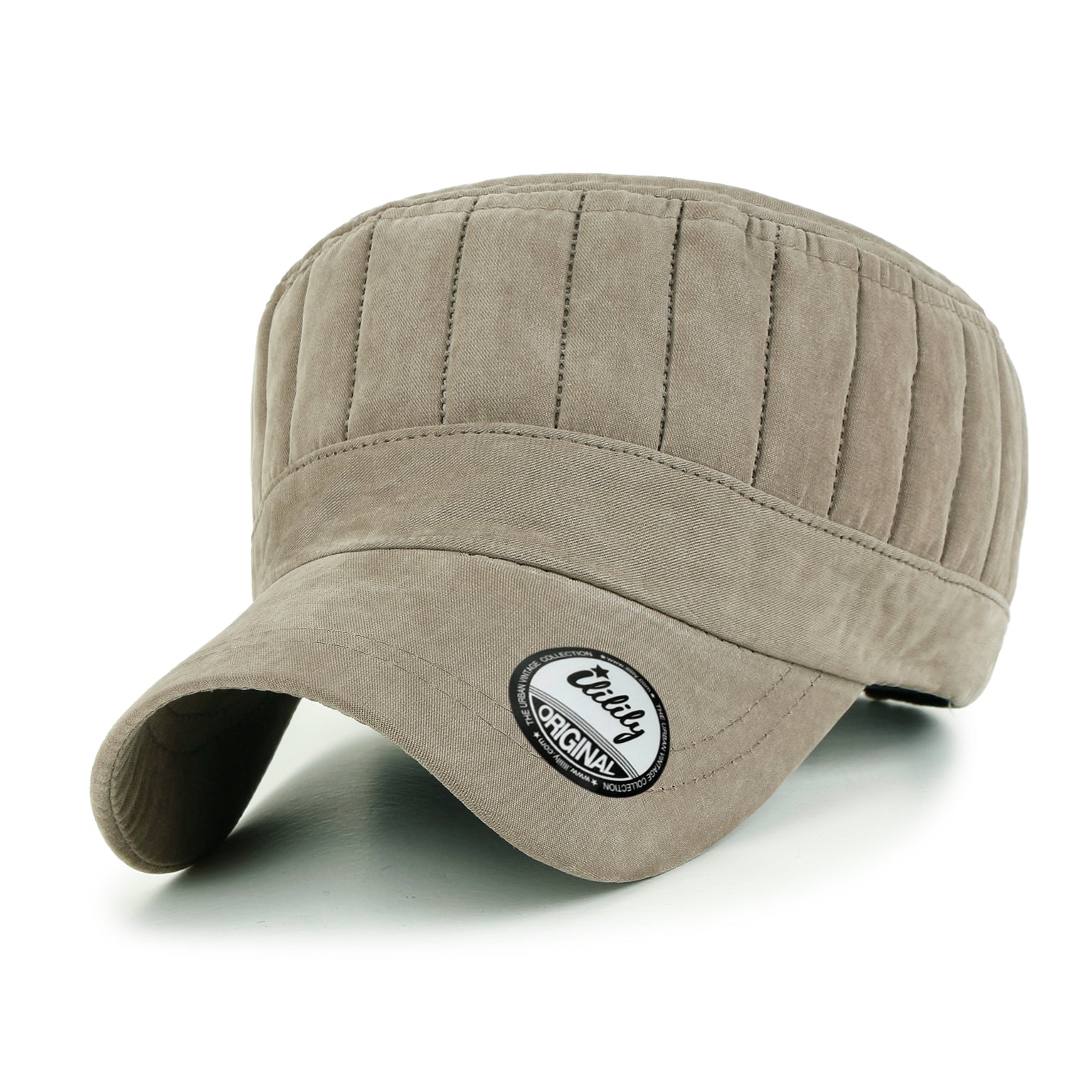 Grayish Color Padded Crown Military Army Hat Soft Casual Cadet Cap