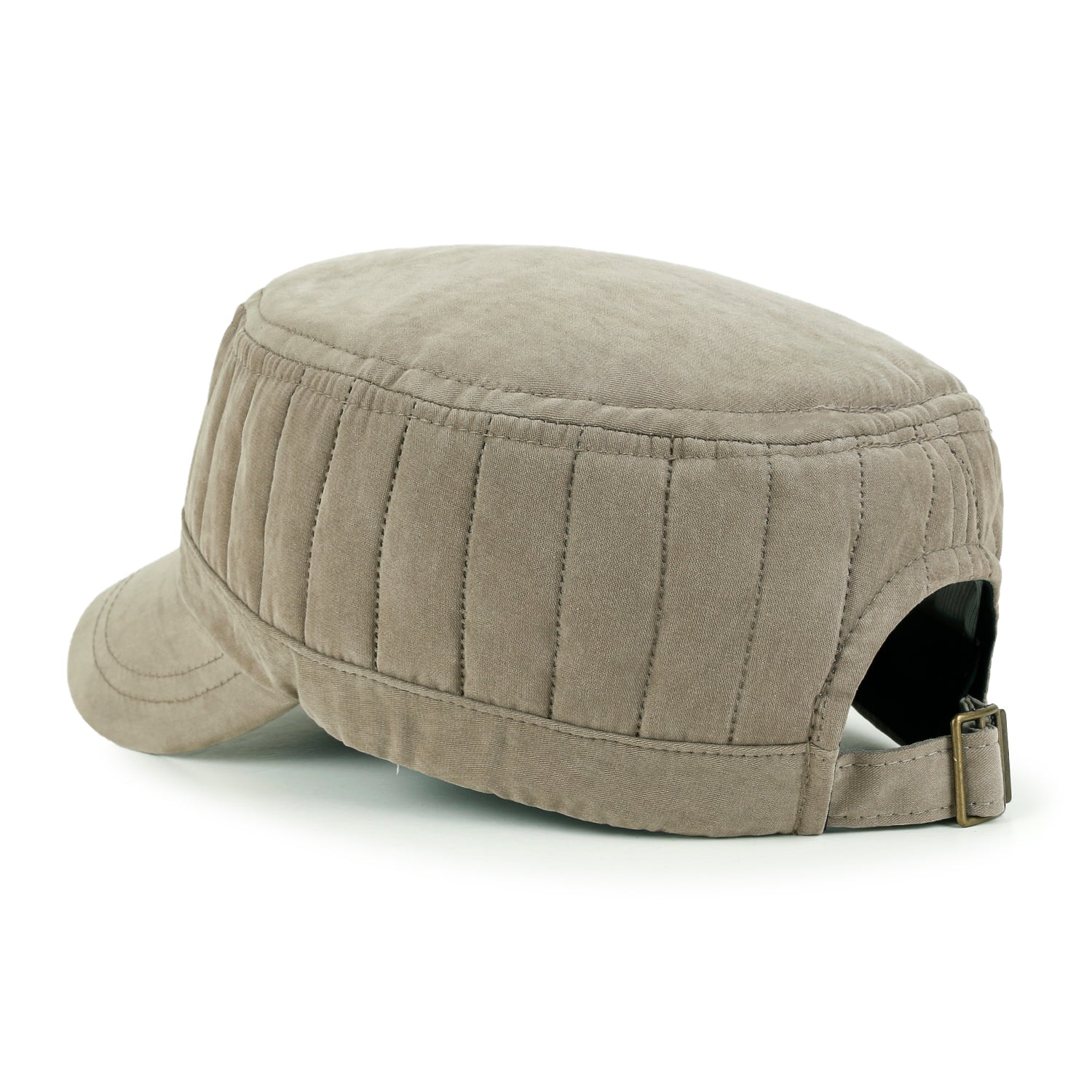 Grayish Color Padded Crown Military Army Hat Soft Casual Cadet Cap