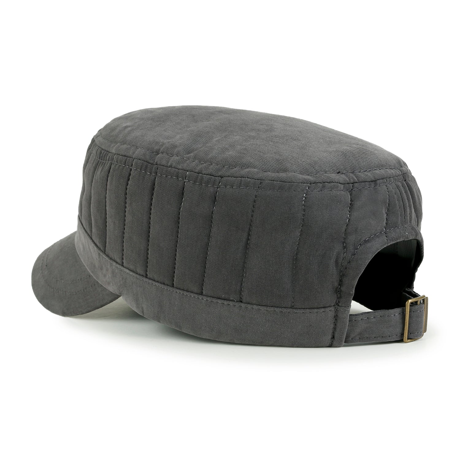 Grayish Color Padded Crown Military Army Hat Soft Casual Cadet Cap