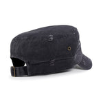 Vintage Distressed Cotton Army Hat Heart Shape Rhinestone Cadet Cap