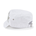 Vintage Distressed Cotton Army Hat Star Shape Rhinestone Cadet Cap
