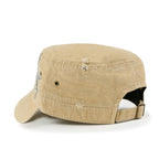Vintage Distressed Cotton Army Hat Star Shape Rhinestone Cadet Cap