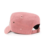 Vintage Distressed Cotton Army Hat Star Shape Rhinestone Cadet Cap