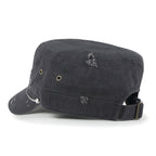 Vintage Distressed Rhineston Lined Cadet Cap Cotton Army Hat