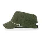 Vintage Distressed Rhineston Lined Cadet Cap Cotton Army Hat