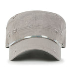 Vintage Distressed Rhineston Lined Cadet Cap Cotton Army Hat