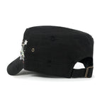 Vintage Distressed Star Spangle Cotton Army Hat Rhinestone Cadet Cap
