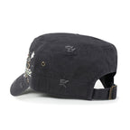 Vintage Distressed Star Spangle Cotton Army Hat Rhinestone Cadet Cap