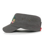 Flower Embroidery Cotton Military Army Hat Women Casual Cadet Cap