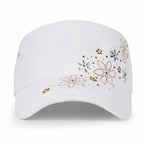 Crystal / Black Gemstone Flower Vintage Military Army Hat Cadet Cap