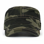 Camouflage Military Cadet Cap Vintage Army Style Hat with Adjustable Strap