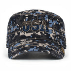 Camouflage Military Cadet Cap Vintage Army Style Hat with Adjustable Strap