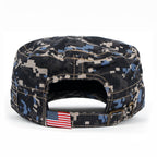 Camouflage Military Cadet Cap Vintage Army Style Hat with Adjustable Strap