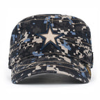 Camouflage Military Cadet Cap Vintage Army Style Hat with Adjustable Strap