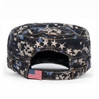 Camouflage Military Cadet Cap Vintage Army Style Hat with Adjustable Strap
