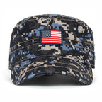 Camouflage Military Cadet Cap Vintage Army Style Hat with Adjustable Strap