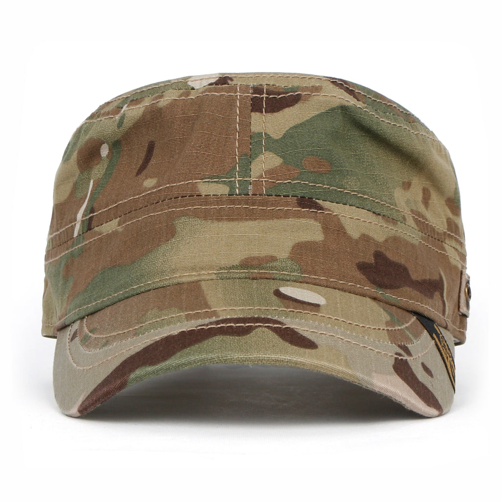 Camouflage Military Cadet Cap Vintage Army Style Hat with Adjustable Strap