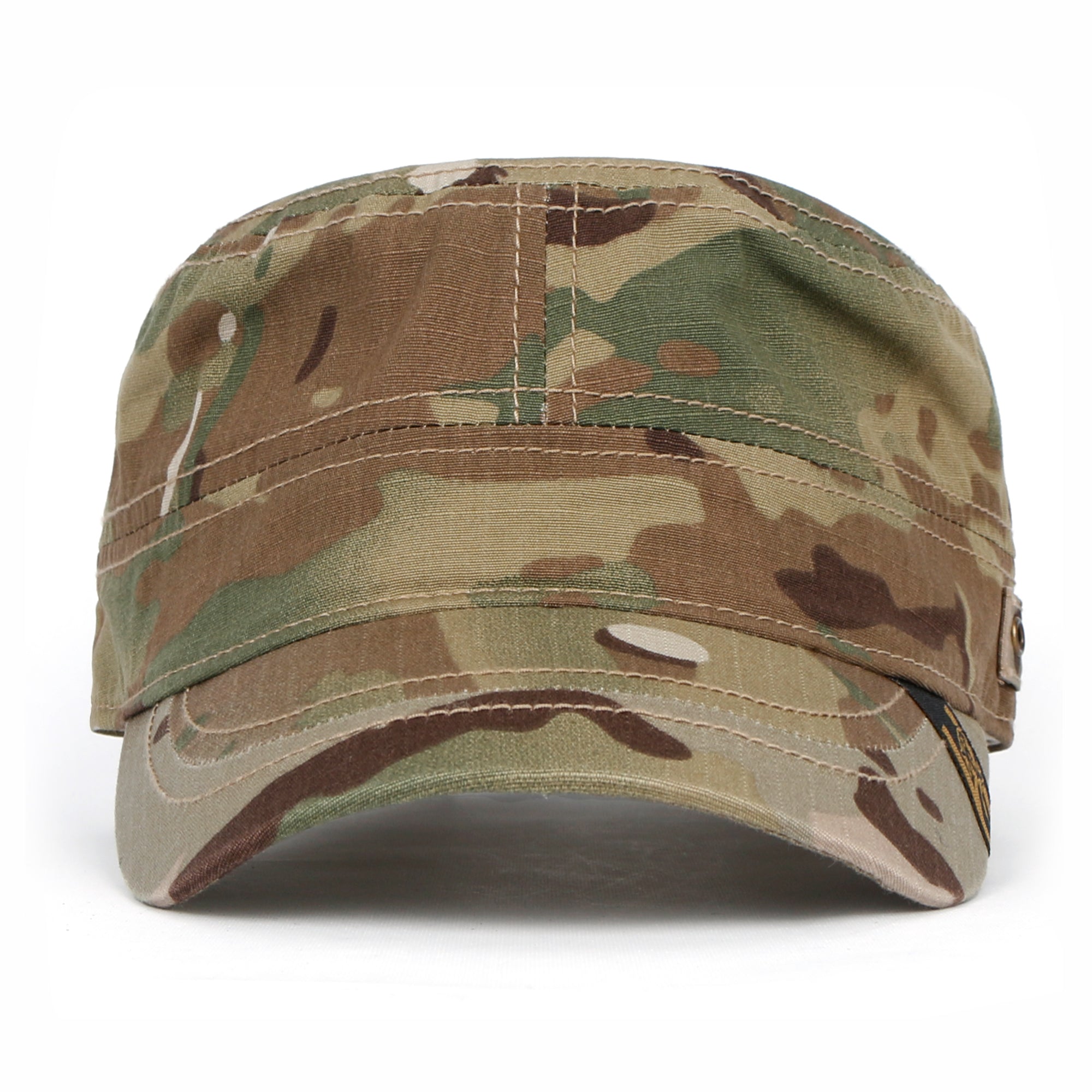 Camouflage Military Cadet Cap Vintage Army Style Hat with Adjustable Strap