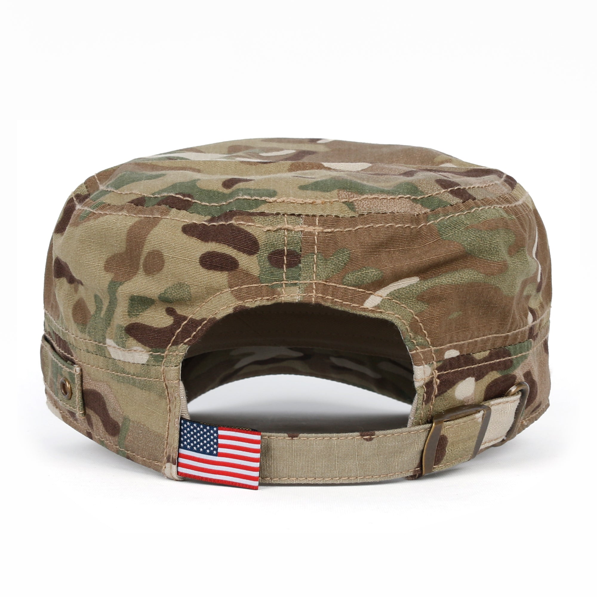 Camouflage Military Cadet Cap Vintage Army Style Hat with Adjustable Strap