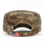 Camouflage Military Cadet Cap Vintage Army Style Hat with Adjustable Strap