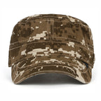 Camouflage Military Cadet Cap Vintage Army Style Hat with Adjustable Strap