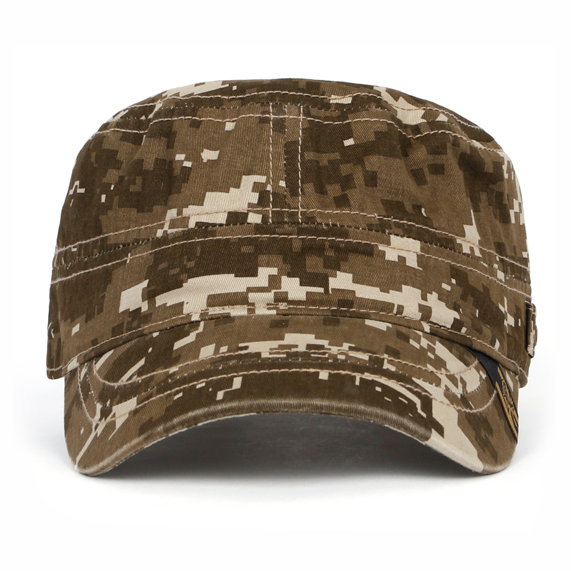 Camouflage Military Cadet Cap Vintage Army Style Hat with Adjustable Strap