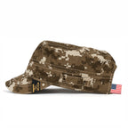 Camouflage Military Cadet Cap Vintage Army Style Hat with Adjustable Strap