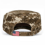 Camouflage Military Cadet Cap Vintage Army Style Hat with Adjustable Strap