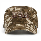 Camouflage Military Cadet Cap Vintage Army Style Hat with Adjustable Strap