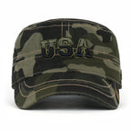 Camouflage Military Cadet Cap Vintage Army Style Hat with Adjustable Strap