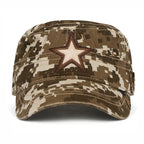 Camouflage Military Cadet Cap Vintage Army Style Hat with Adjustable Strap