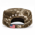 Camouflage Military Cadet Cap Vintage Army Style Hat with Adjustable Strap