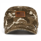 Camouflage Military Cadet Cap Vintage Army Style Hat with Adjustable Strap
