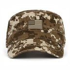 Camouflage Military Cadet Cap Vintage Army Style Hat with Adjustable Strap