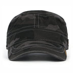 Camouflage Military Cadet Cap Vintage Army Style Hat with Adjustable Strap