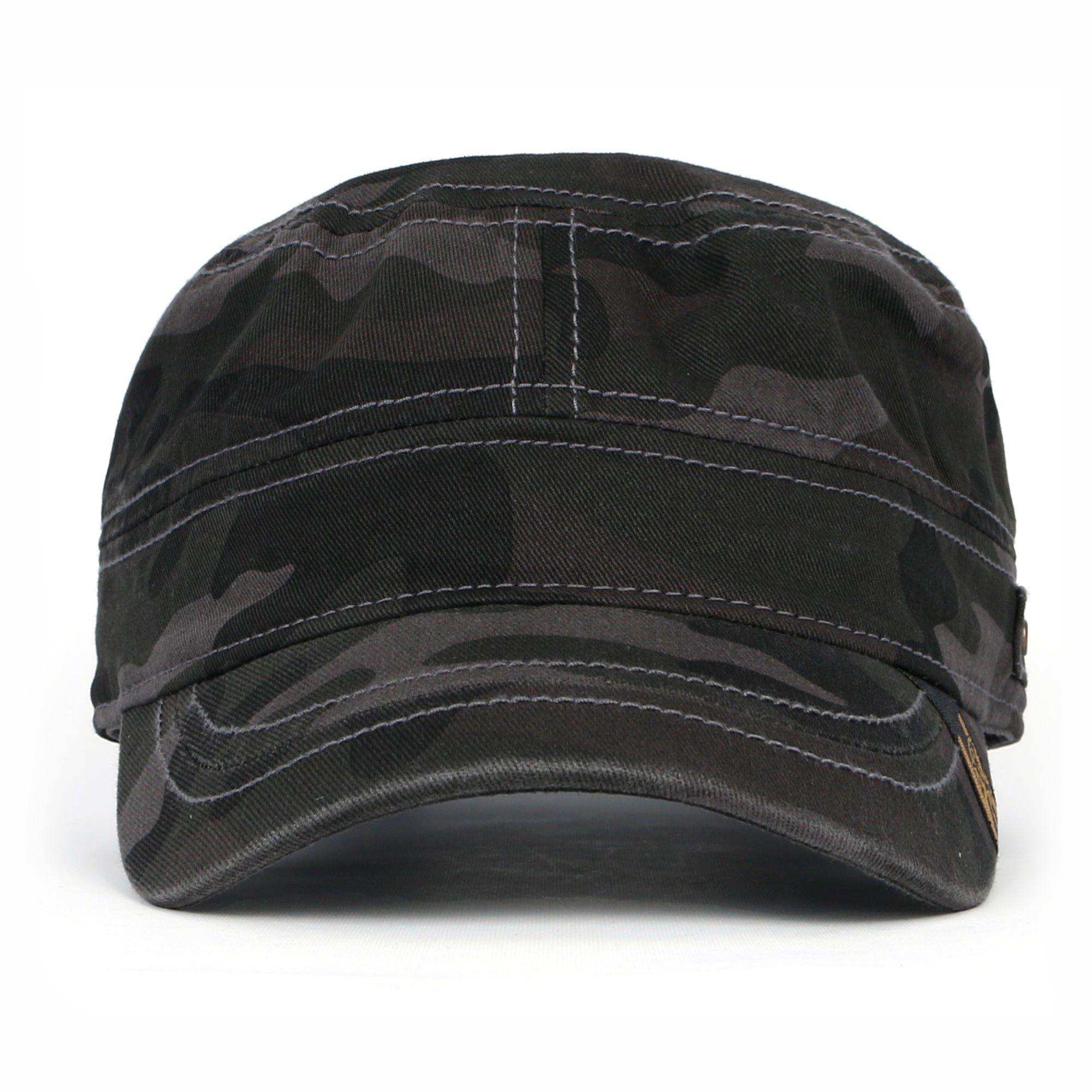 Camouflage Military Cadet Cap Vintage Army Style Hat with Adjustable Strap
