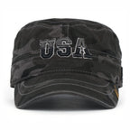 Camouflage Military Cadet Cap Vintage Army Style Hat with Adjustable Strap