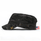 Camouflage Military Cadet Cap Vintage Army Style Hat with Adjustable Strap