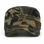 Camouflage Military Cadet Cap Vintage Army Style Hat with Adjustable Strap