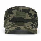 Camouflage Military Cadet Cap Vintage Army Style Hat with Adjustable Strap